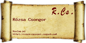 Rózsa Csongor névjegykártya
